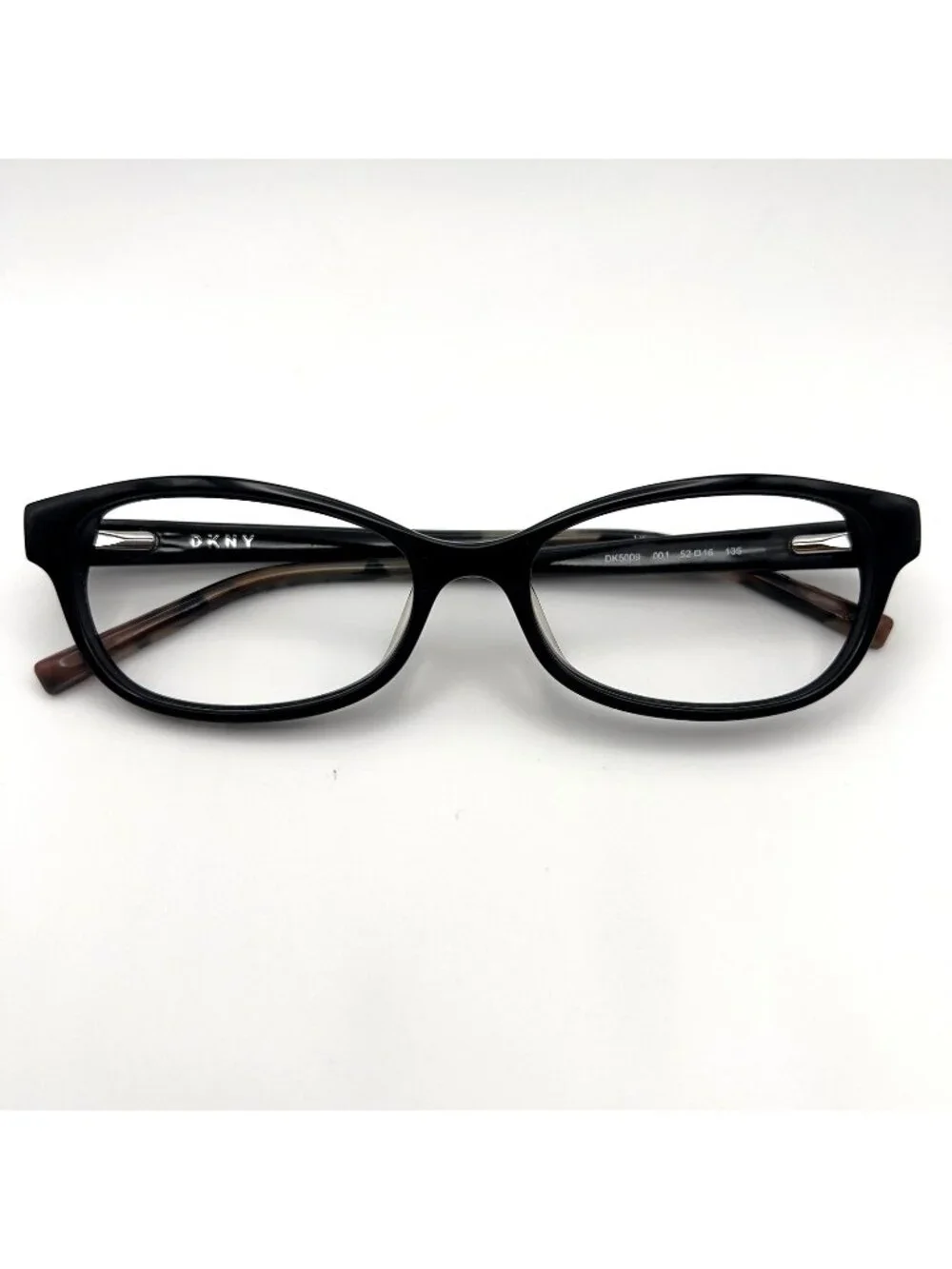 DKNY DK5009 001 Eyeglass Frames Full Rim Horn Cat Eye Rectangle Black 52-16-135